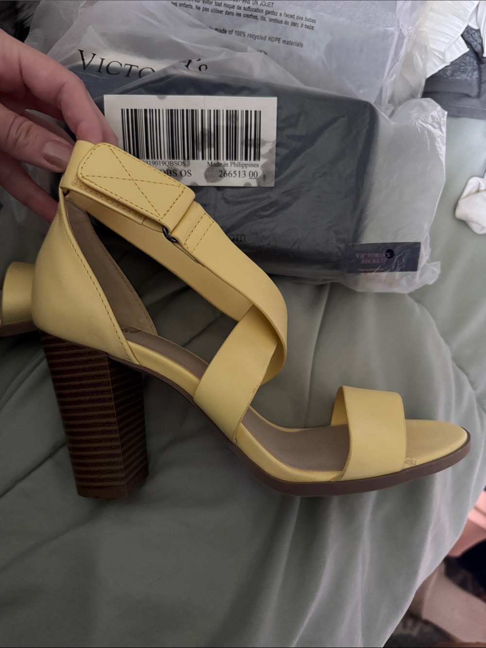 Yellow Strappy Heeled Sandals